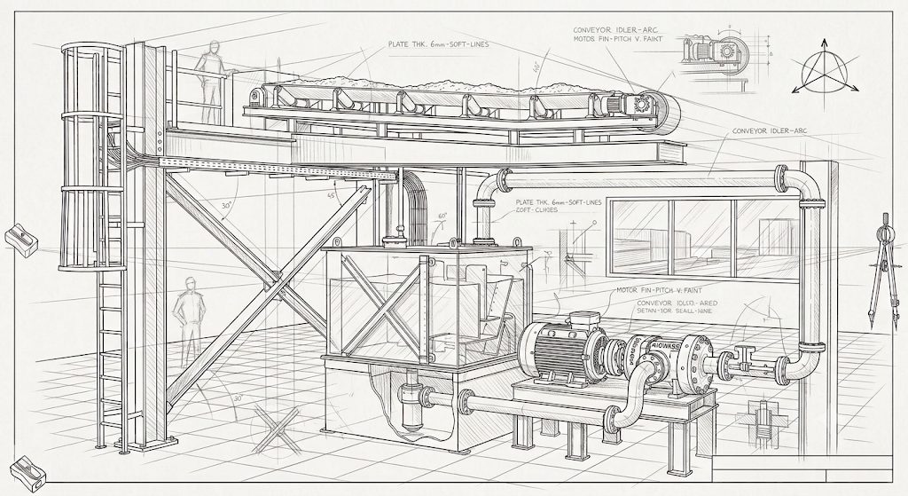 Industrial plant sketch